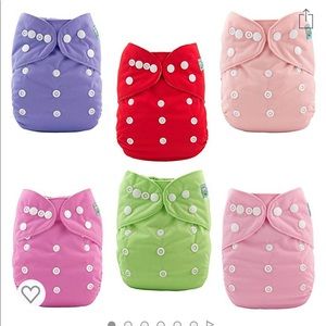 Alvababy 6-pack Baby Cloth Diapers + 24 Inserts